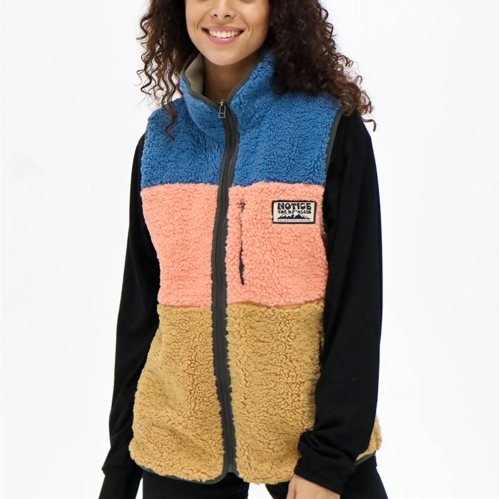 Colorblock Sherpa Vest